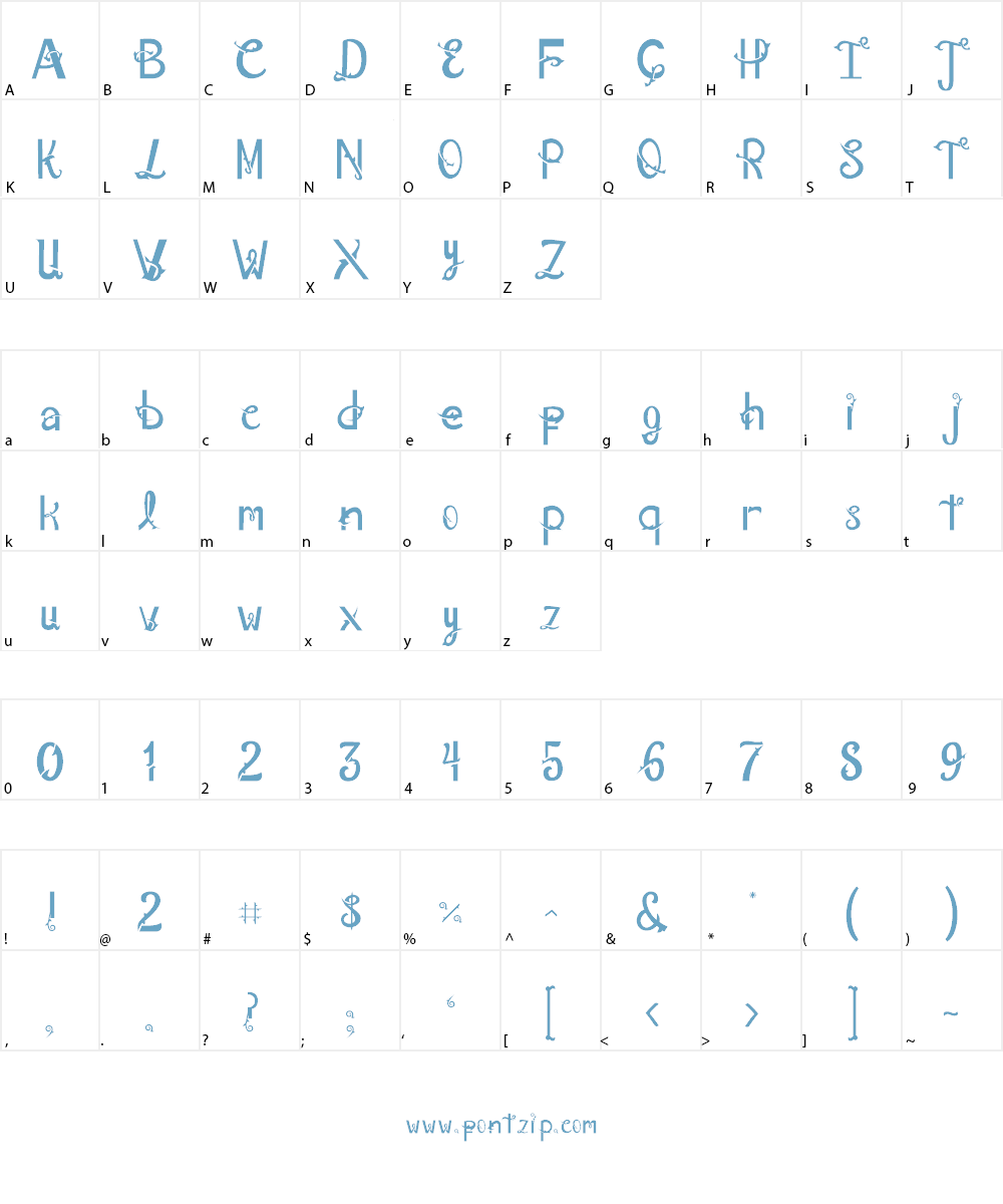 Luna thorn Font Character